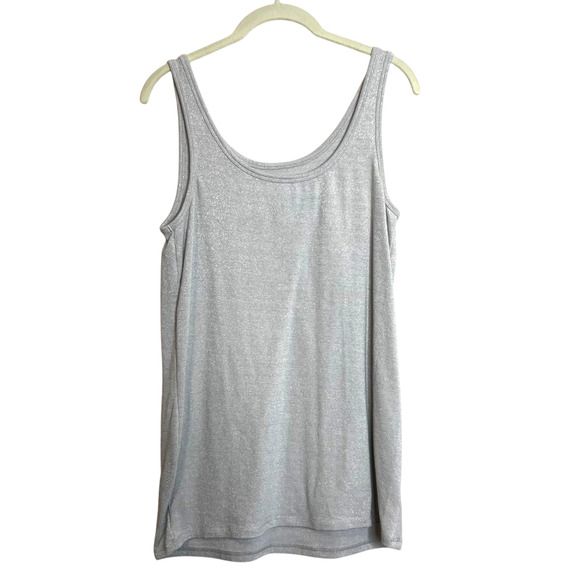 A New Day Womens Knit Tank Top Size XXL Shimmery Light Gray Layering Shell - Picture 1 of 5